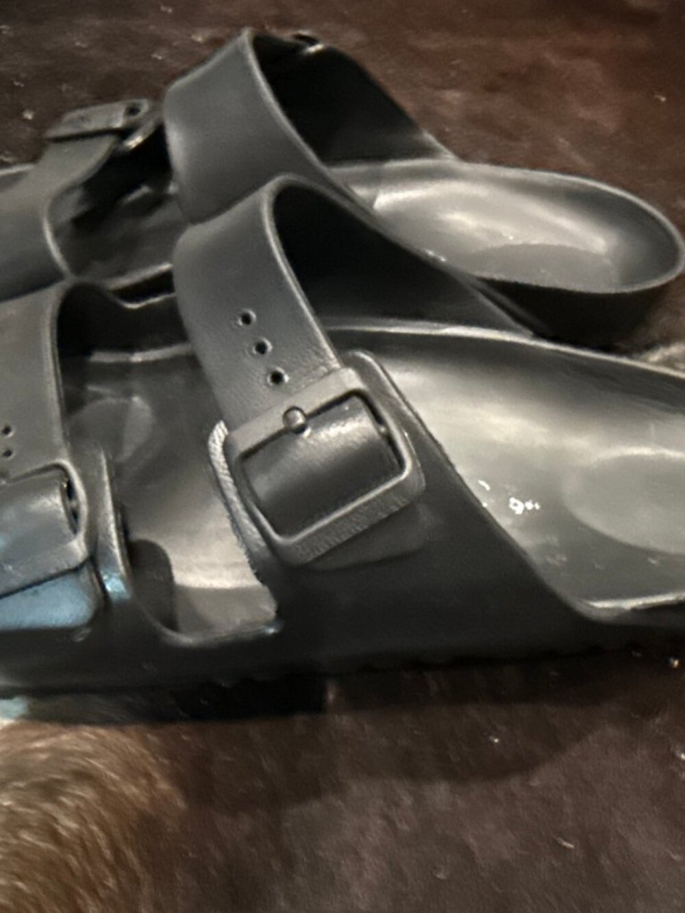 BIRKENSTOCK Sz 13/46 ARIZONA ESSENTIALS EVA Men Sandals Metallic Anthracite - Picture 2 of 4